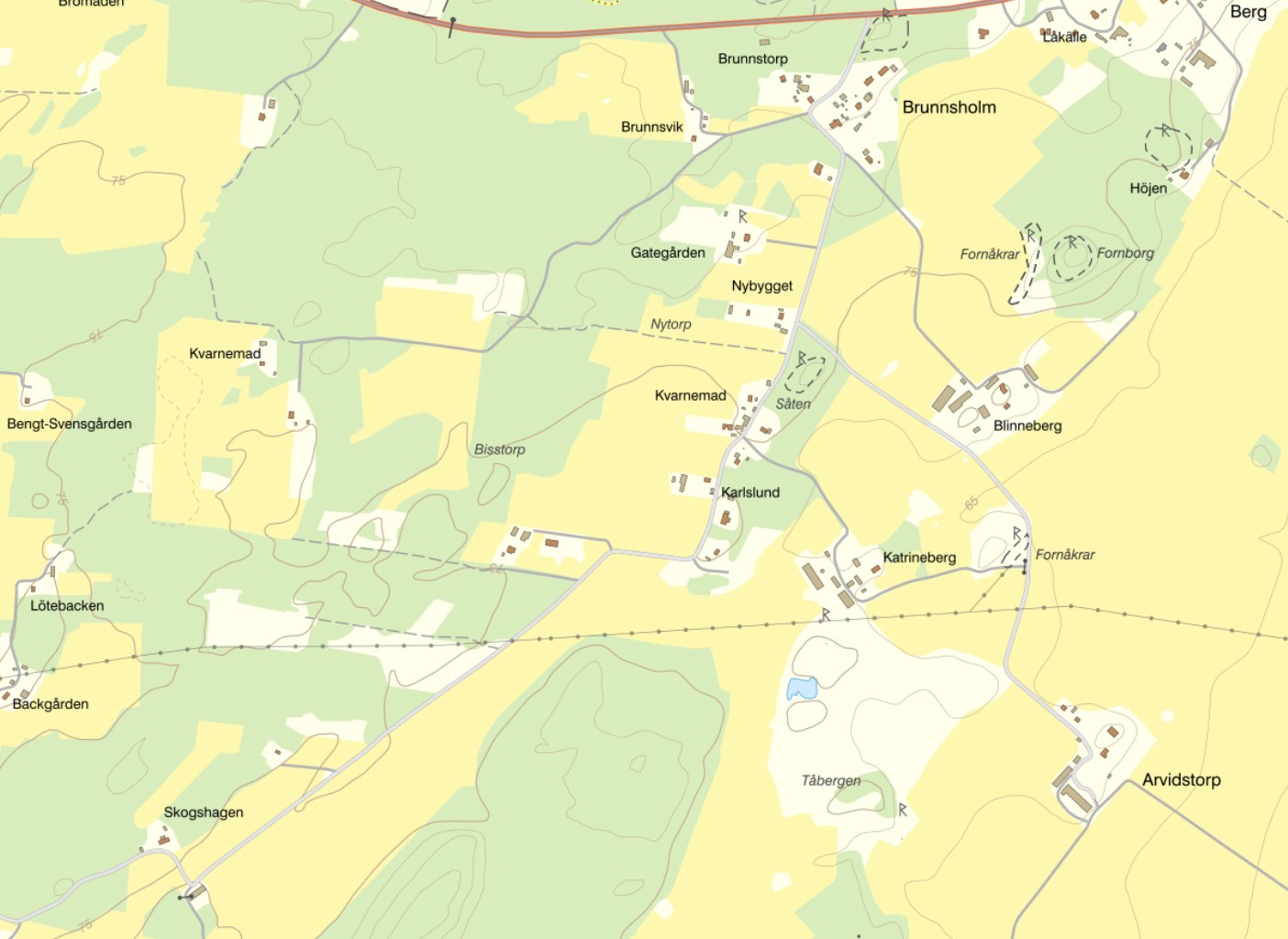 Karta över Mellby området